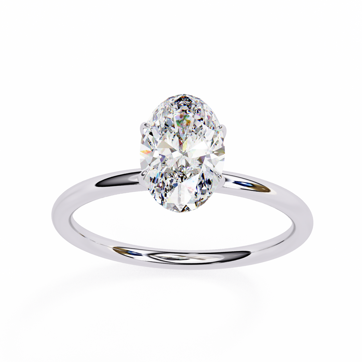 Reverra 14K Oval Diamond Solitaire Engagement Ring, CTTW-1.2
