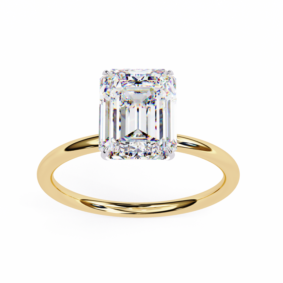 Reverra 14K Gold Emerald Lab Grown Diamond Striking Solitaire Engagement Ring for Women, CTTW-2.56