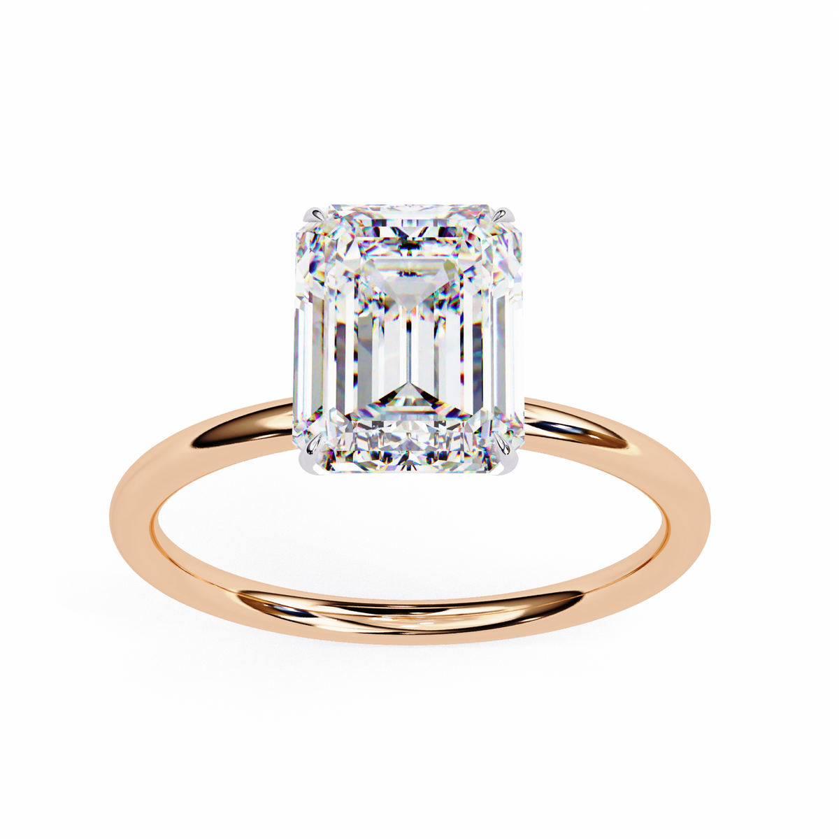 Reverra 14K Gold Emerald Lab Grown Diamond Striking Solitaire Engagement Ring for Women, CTTW-2.56