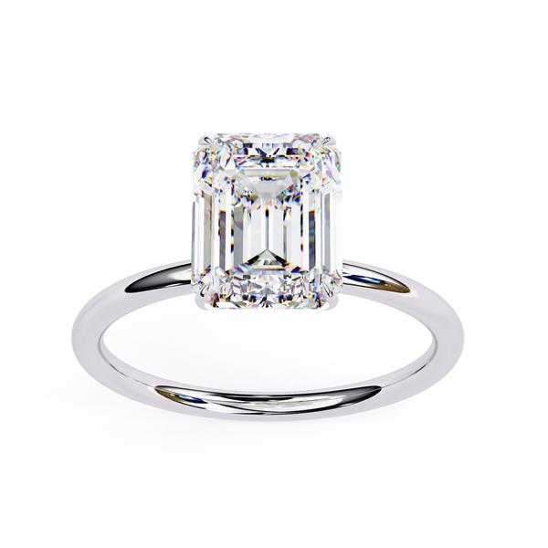 Reverra 14K Gold Emerald Lab Grown Diamond Striking Solitaire Engagement Ring for Women, CTTW-2.56