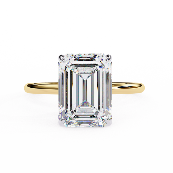 Reverra 14K Gold Emerald Lab Grown Diamond Striking Solitaire Engagement Ring for Women, CTTW-2.56
