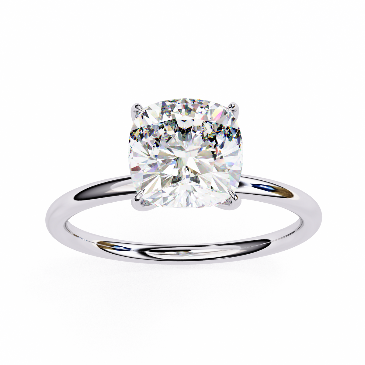 Reverra 14K Cushion Diamond Solitaire Engagement Ring, CTTW-2.65