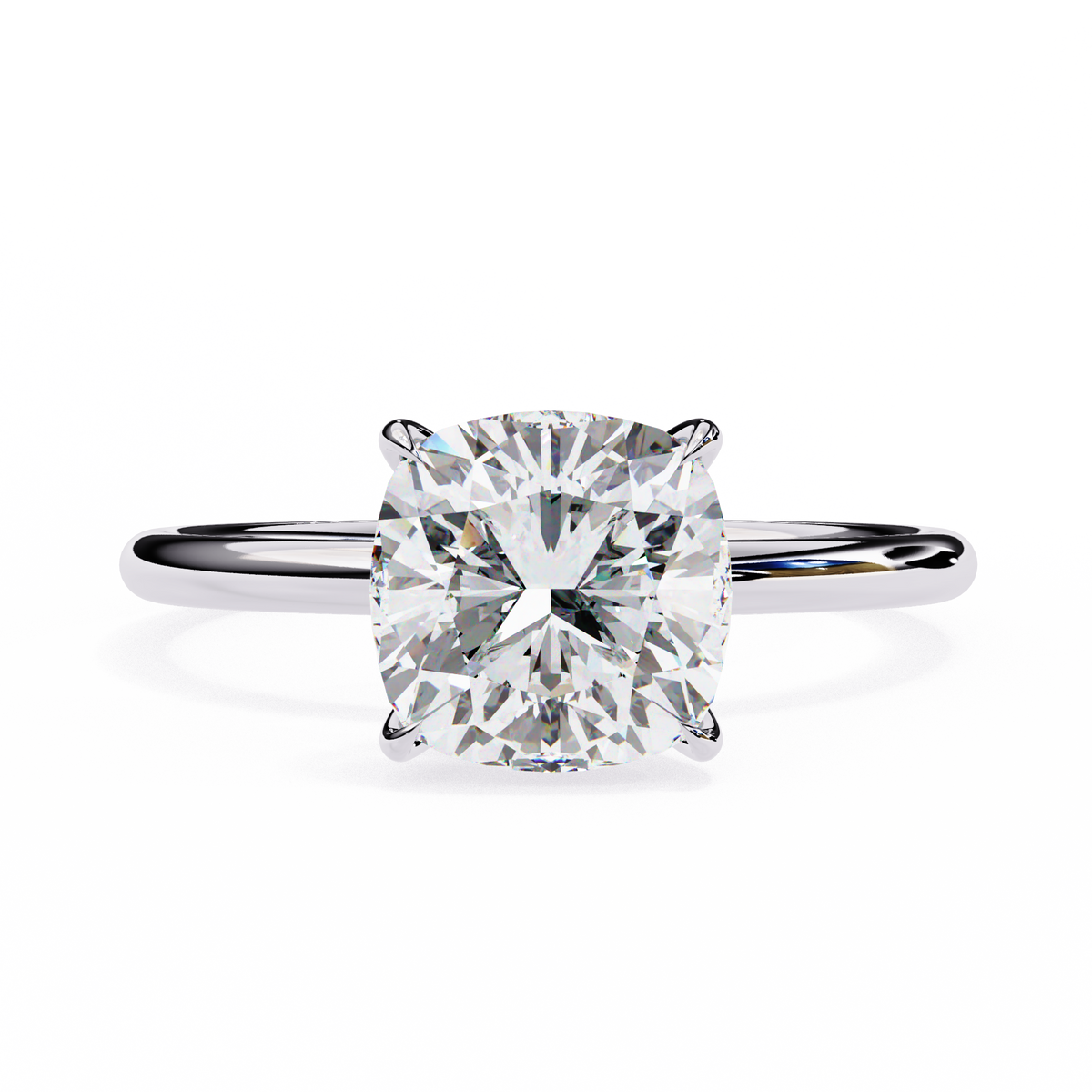 Reverra 14K Cushion Diamond Solitaire Engagement Ring, CTTW-2.65