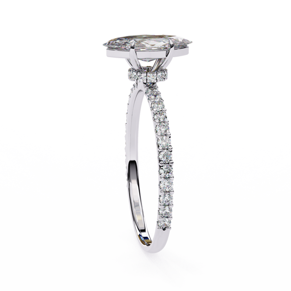 Reverra 14K Gold Marquise & Round Lab Grown Diamond Half Eternity Ring for Women, CTTW-1.11