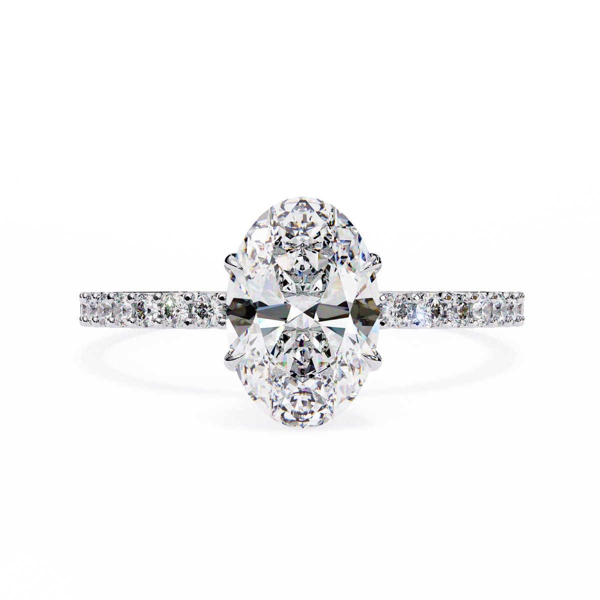 Reverra 14K Oval Diamond Half Eternity Ring, CTTW-1.49