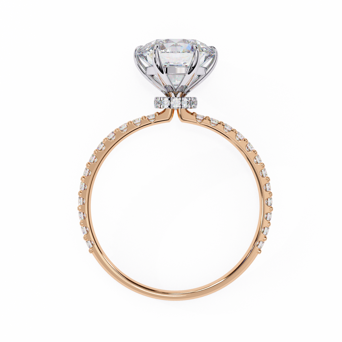 Reverra 14K Round Diamond Half Eternity Ring, CTTW-2.21