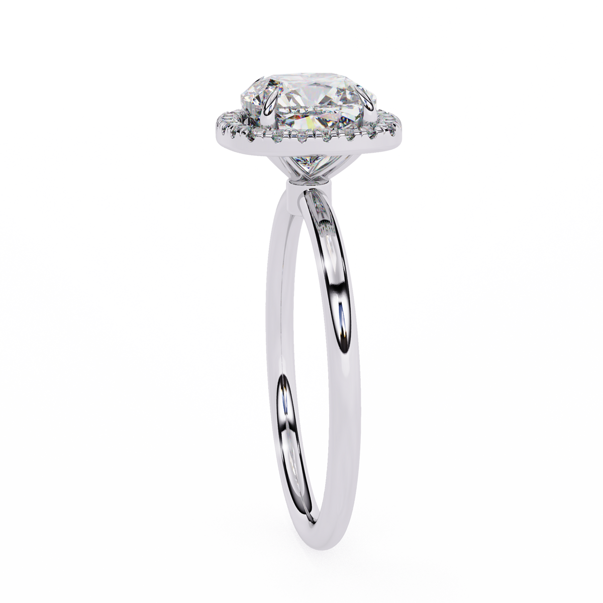 Reverra 14K Cushion Diamond Halo Engagement Ring, CTTW-1.91