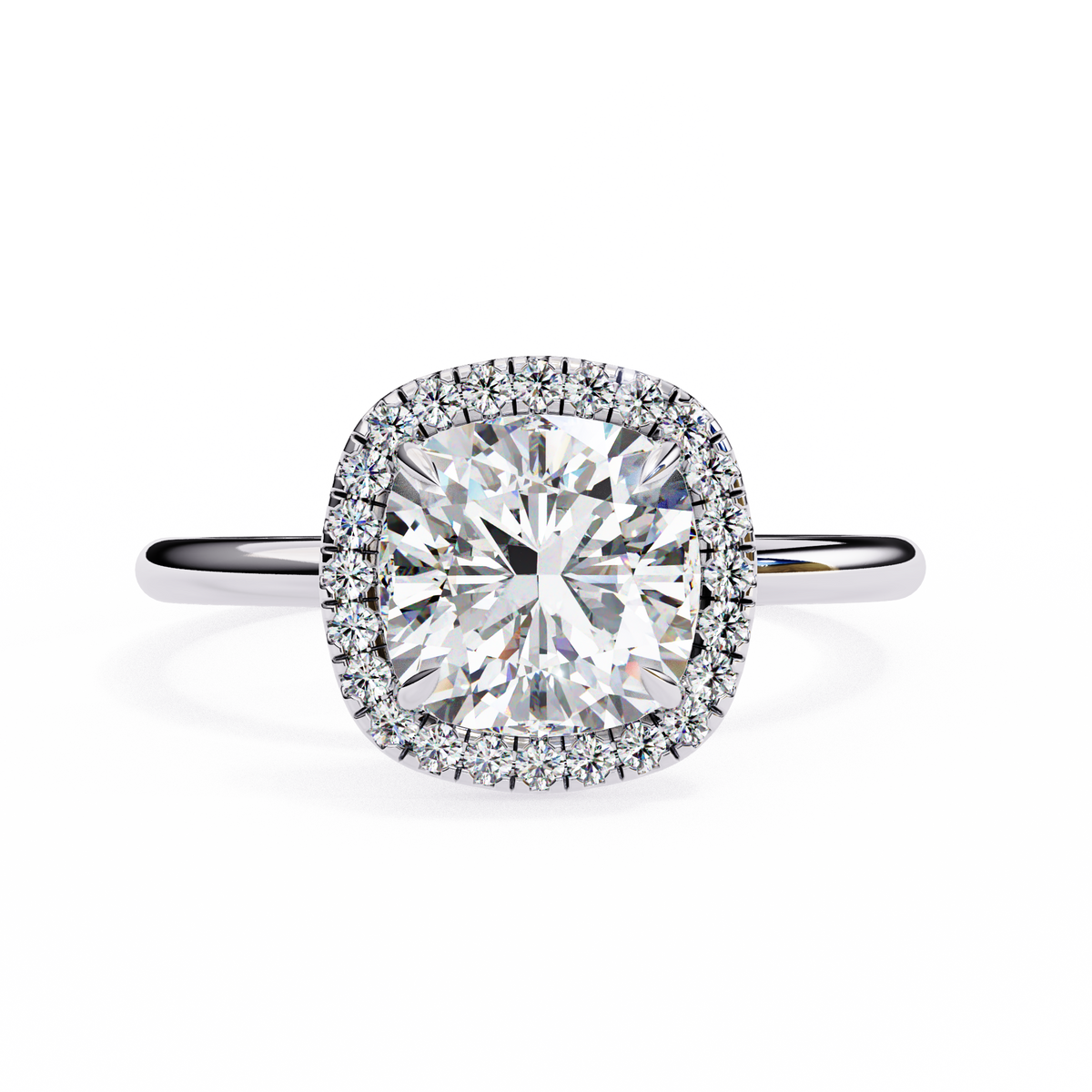 Reverra 14K Cushion Diamond Halo Engagement Ring, CTTW-1.91