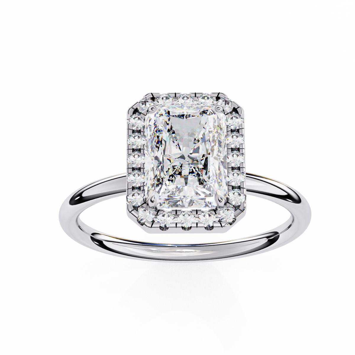Reverra 14K Radiant Diamond Halo Engagement Ring, CTTW-1.96