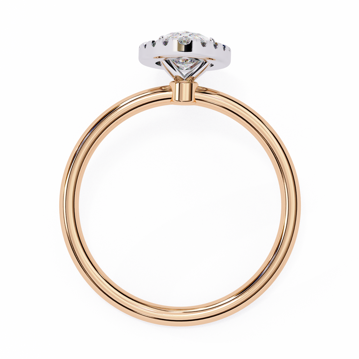 Reverra 14K Gold Marquise & Round Lab Grown Diamond Engagement Ring for Women, CTTW-0.98