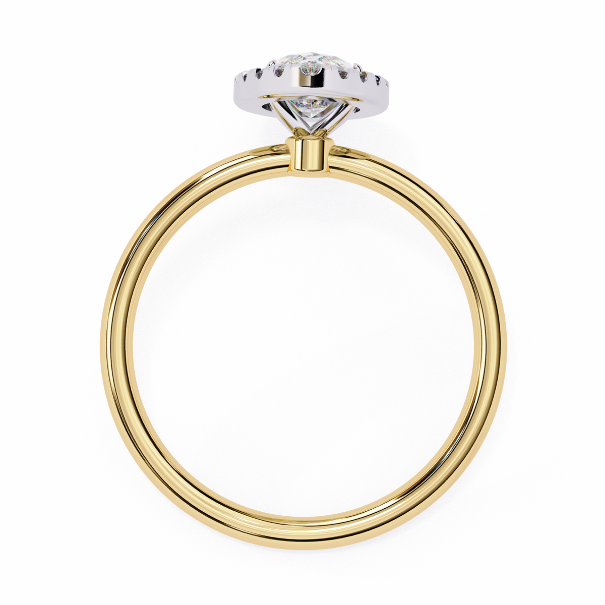 Reverra 14K Gold Marquise & Round Lab Grown Diamond Engagement Ring for Women, CTTW-0.98