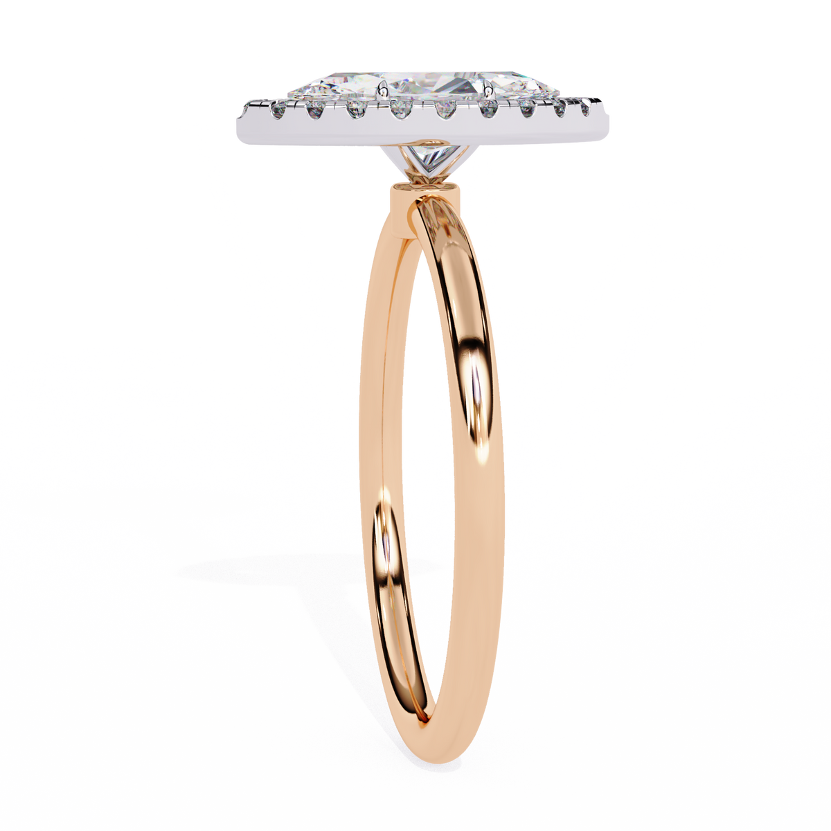 Reverra 14K Gold Marquise & Round Lab Grown Diamond Engagement Ring for Women, CTTW-0.98
