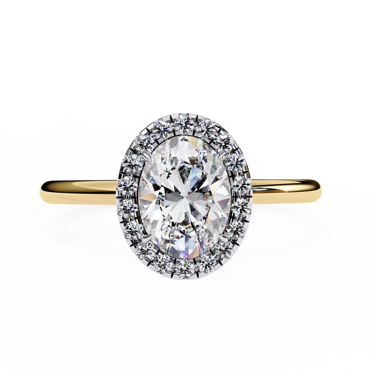 Reverra 14K Oval Diamond Halo Engagement Ring, CTTW-1.24