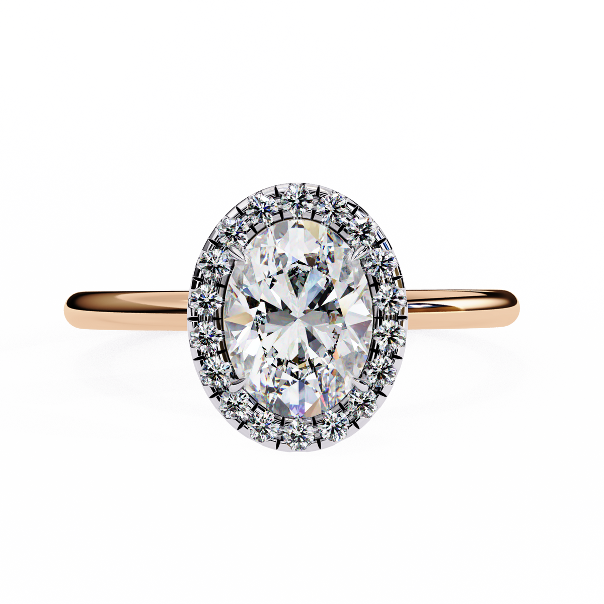 Reverra 14K Oval Diamond Halo Engagement Ring, CTTW-1.24
