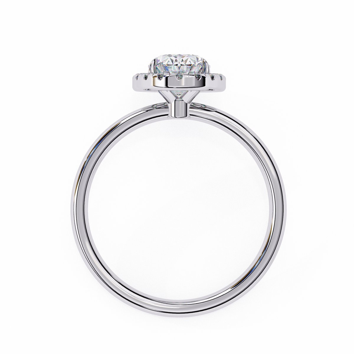 Reverra 14K Oval Diamond Halo Engagement Ring, CTTW-1.24