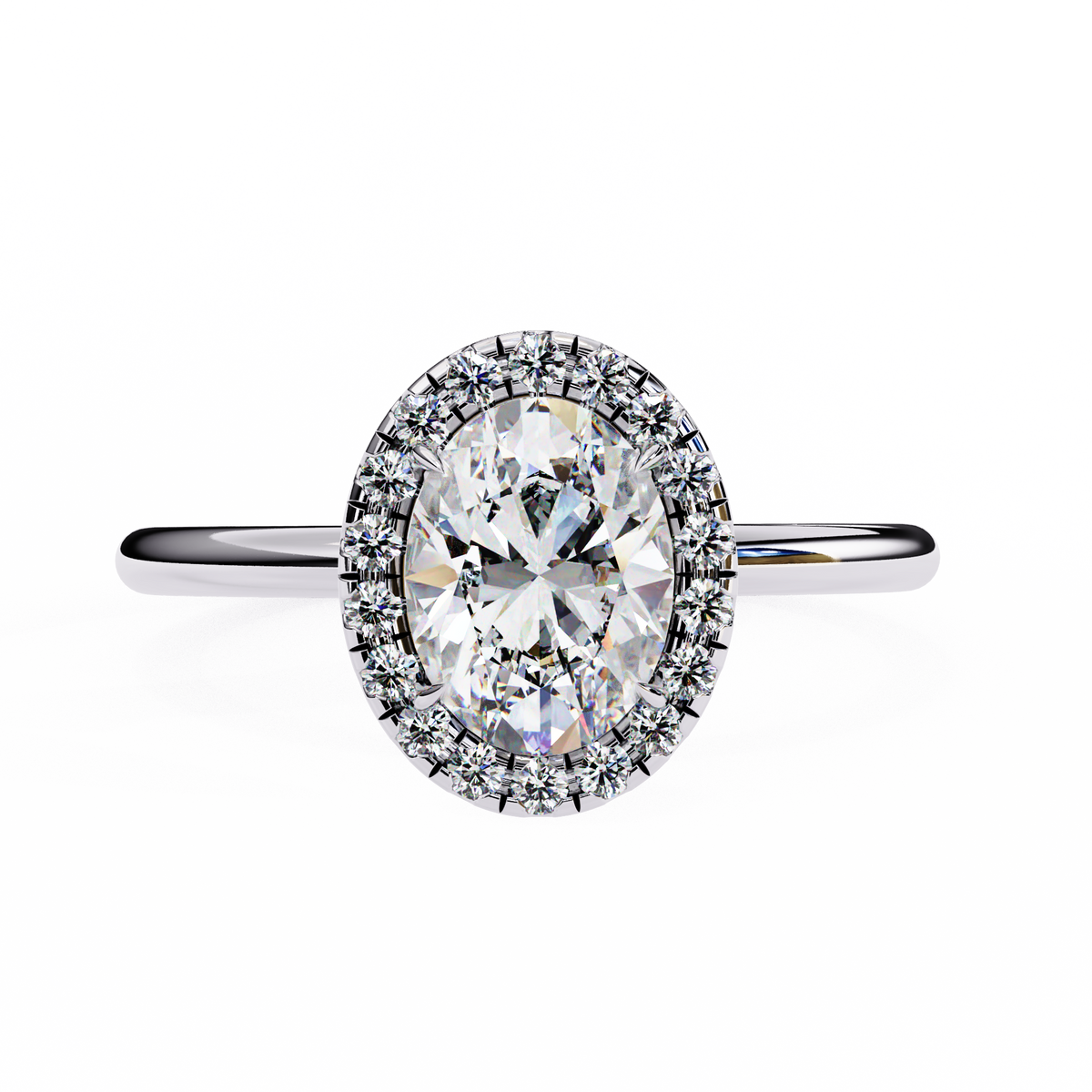 Reverra 14K Oval Diamond Halo Engagement Ring, CTTW-1.24
