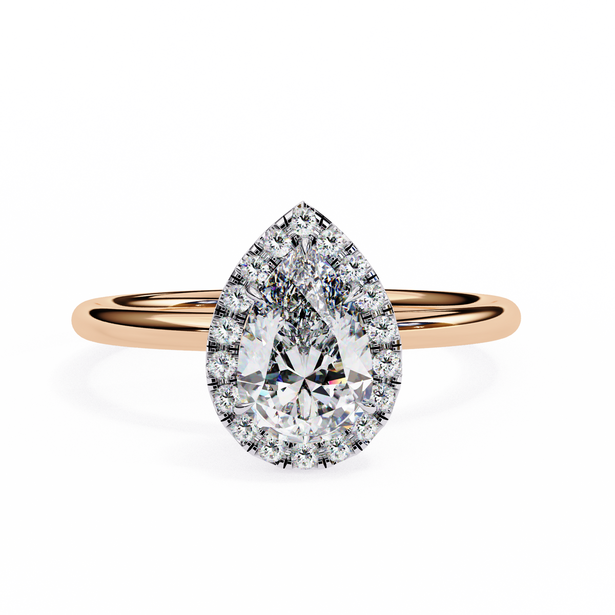 Reverra 14K Pear Diamond Halo Engagement Ring, CTTW-1.35