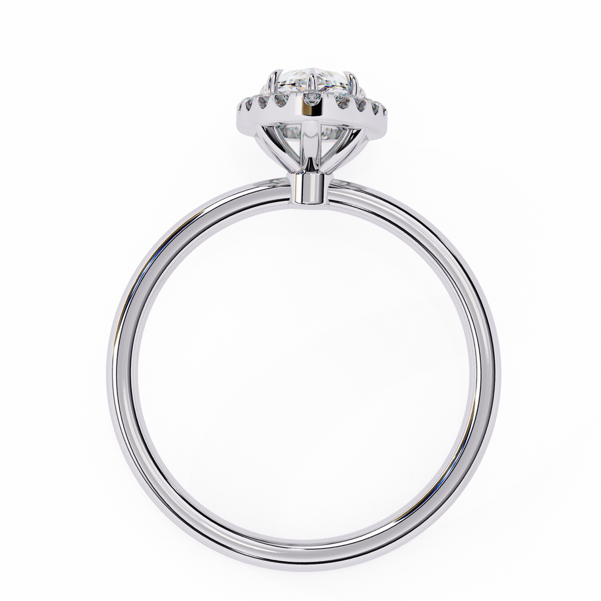 Reverra 14K Pear Diamond Halo Engagement Ring, CTTW-1.35