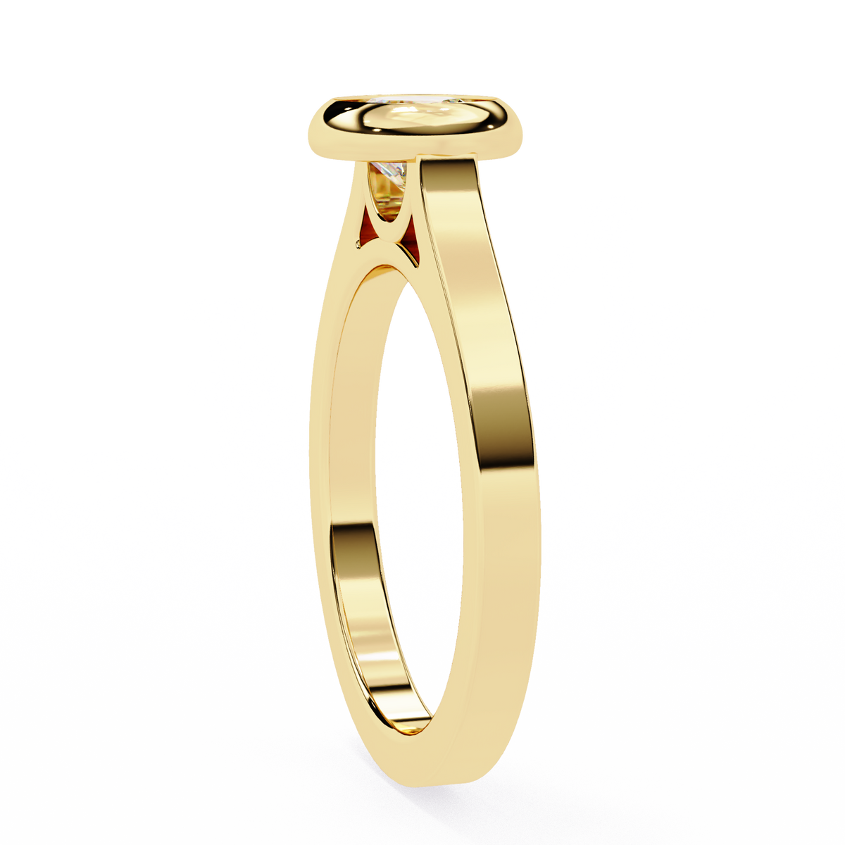 Reverra 14K Round Bezel Diamond Engagement Ring, CTTW-0.64