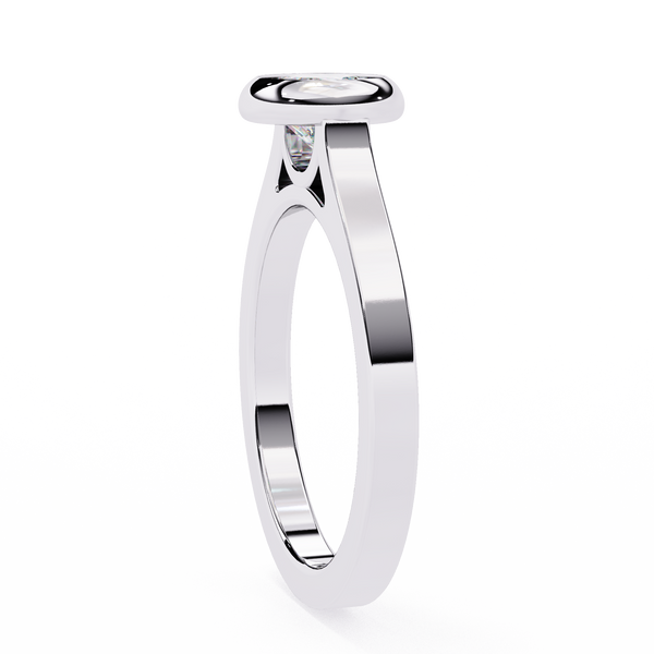 Reverra 14K Gold Round Lab Grown Diamond Bezel Engagement Ring for Women, CTTW-0.64