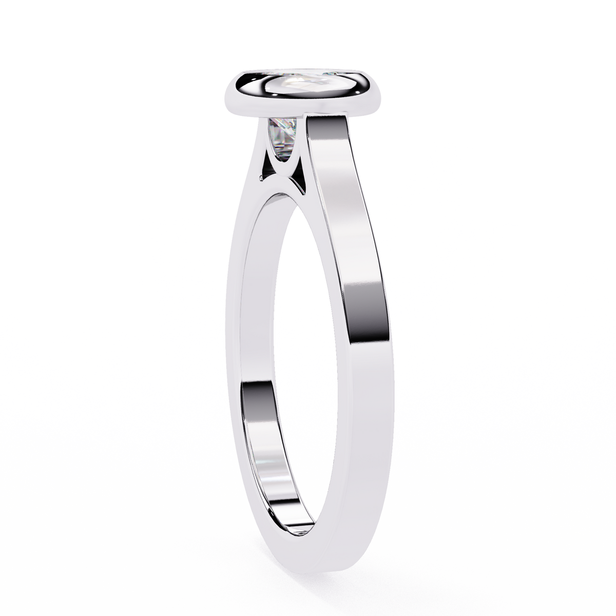 Reverra 14K Round Bezel Diamond Engagement Ring, CTTW-0.64