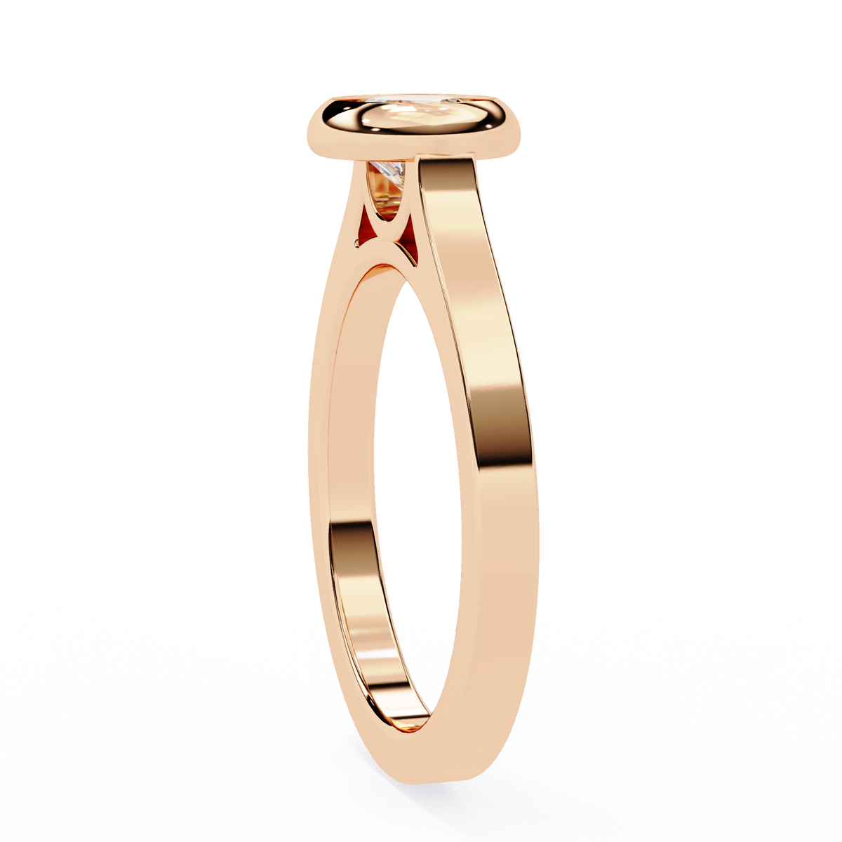 Reverra 14K Round Bezel Diamond Engagement Ring, CTTW-0.64