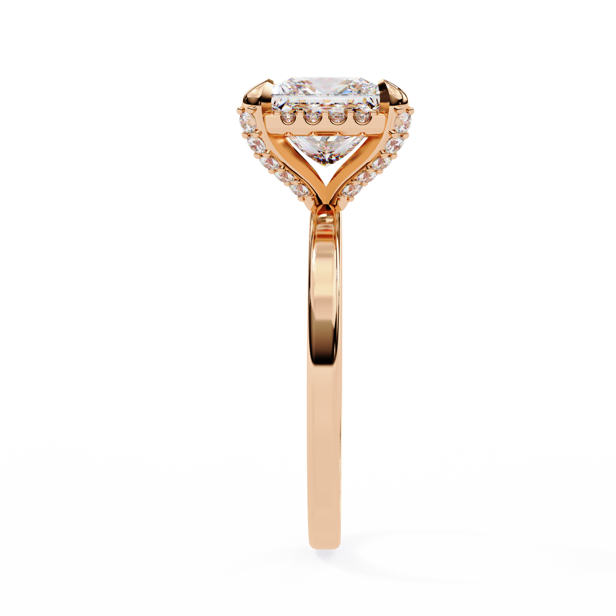 Reverra 14K Princess Diamond Halo Engagement Ring, CTTW-2.22