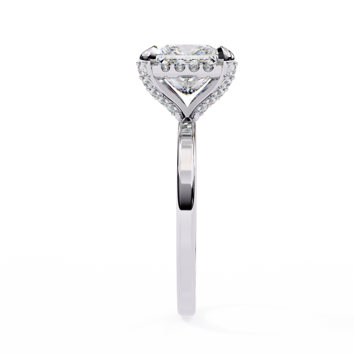 Reverra 14K Princess Diamond Halo Engagement Ring, CTTW-2.22