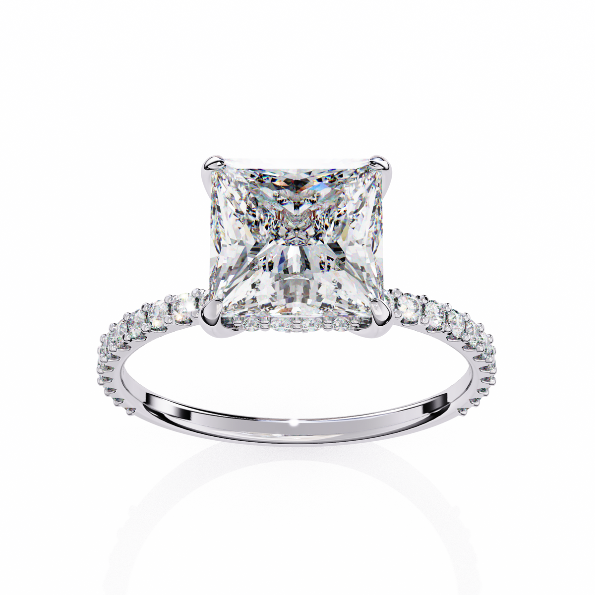 Reverra 14K Princess Diamond Engagement Ring, CTTW-2.65