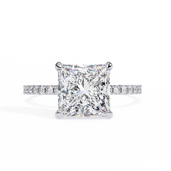 Reverra 14K Gold Princess & Round Lab Grown Diamond Engagement Ring for Women, CTTW-2.65