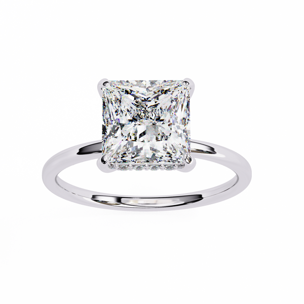 Reverra 14K Gold Princess & Round Lab Grown Diamond Solitaire Engagement Ring for Women, CTTW-2.36