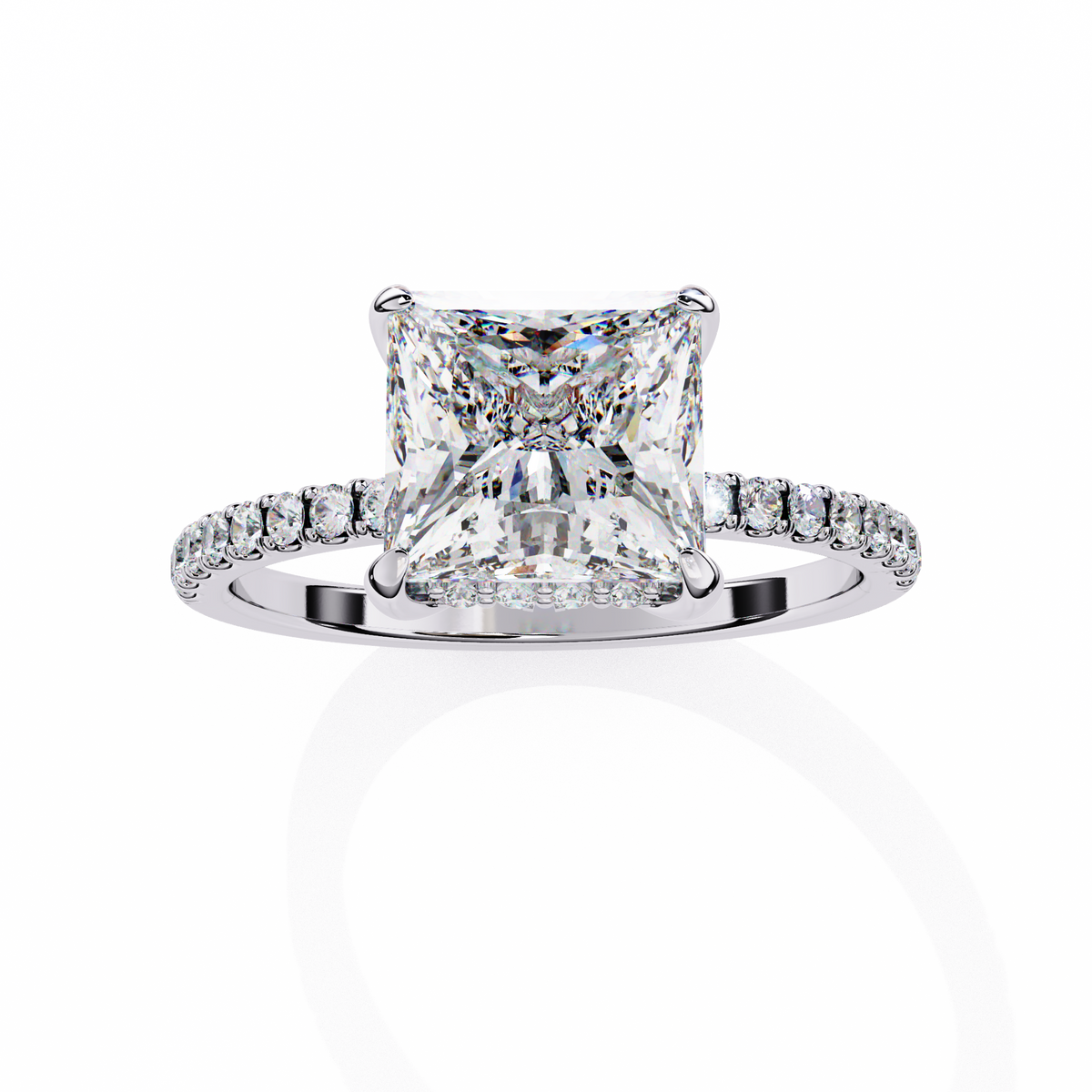 Reverra 14K Princess Diamond Engagement Ring, CTTW-2.54