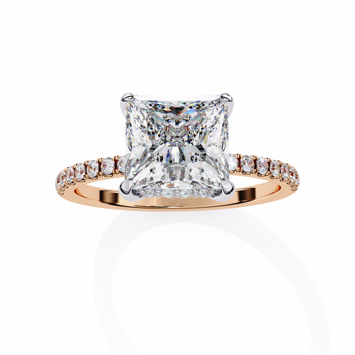 Reverra 14K Princess Diamond Engagement Ring, CTTW-2.54