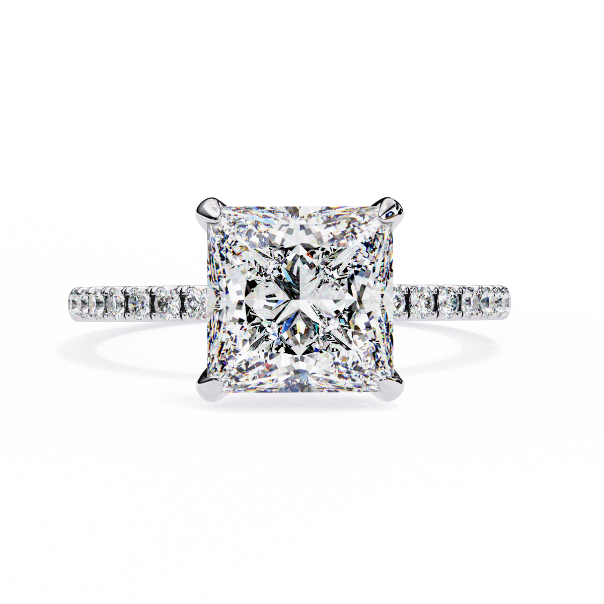 Reverra 14K Princess Diamond Engagement Ring, CTTW-2.54