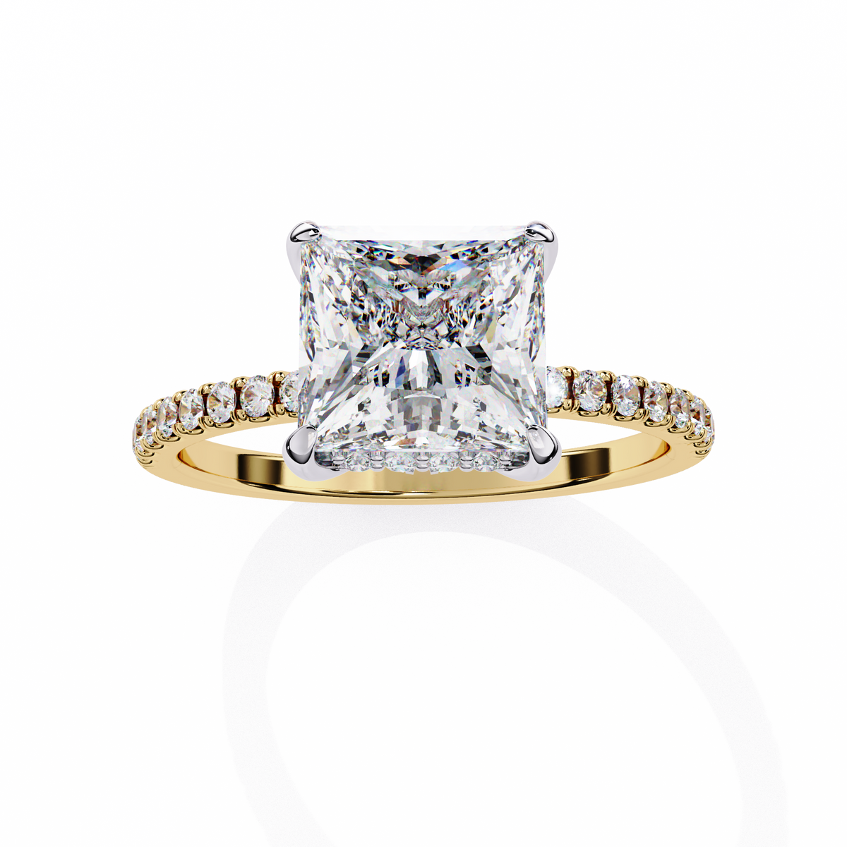Reverra 14K Princess Diamond Engagement Ring, CTTW-2.54