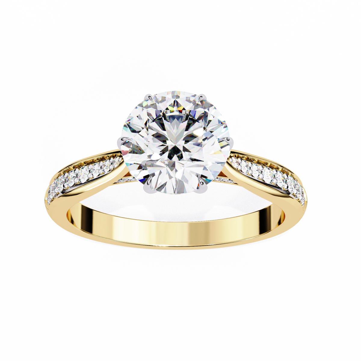 Reverra 14K Round Diamond Engagement Ring, CTTW-1.14