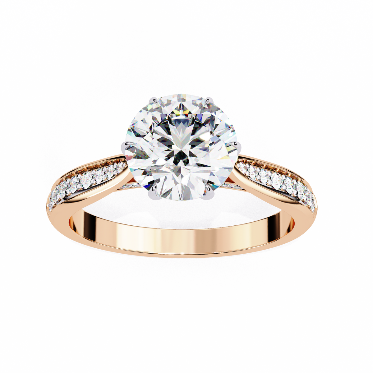 Reverra 14K Round Diamond Engagement Ring, CTTW-1.14