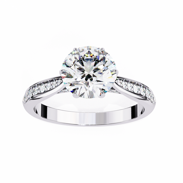 Reverra 14K Gold Round Lab Grown Diamond Engagement Ring for Women, CTTW-1.14