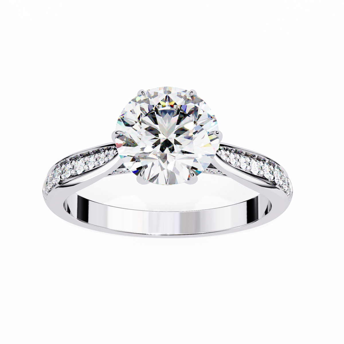 Reverra 14K Round Diamond Engagement Ring, CTTW-1.14