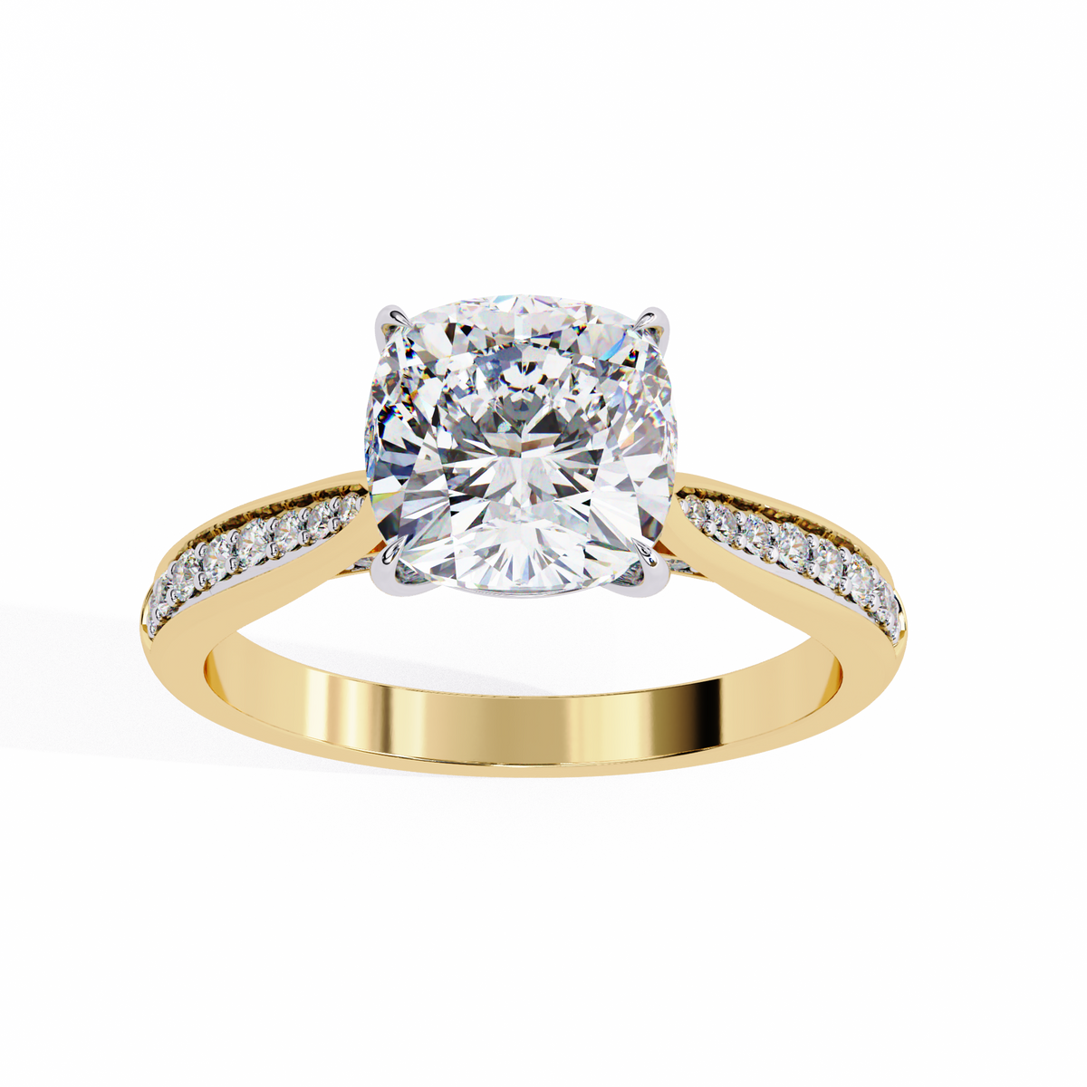 Reverra 14K Cushion Diamond Engagement Ring, CTTW-1.96