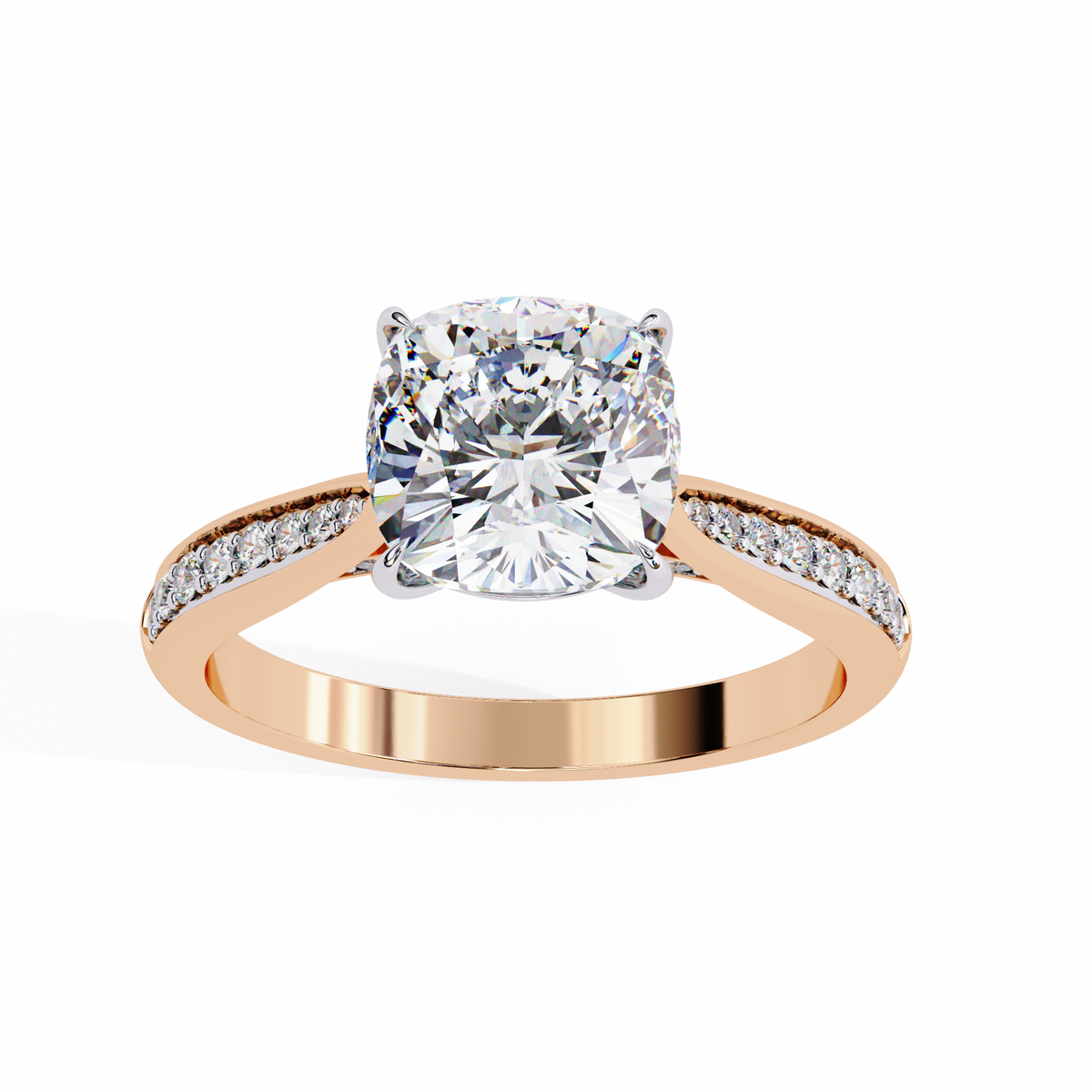 Reverra 14K Cushion Diamond Engagement Ring, CTTW-1.96