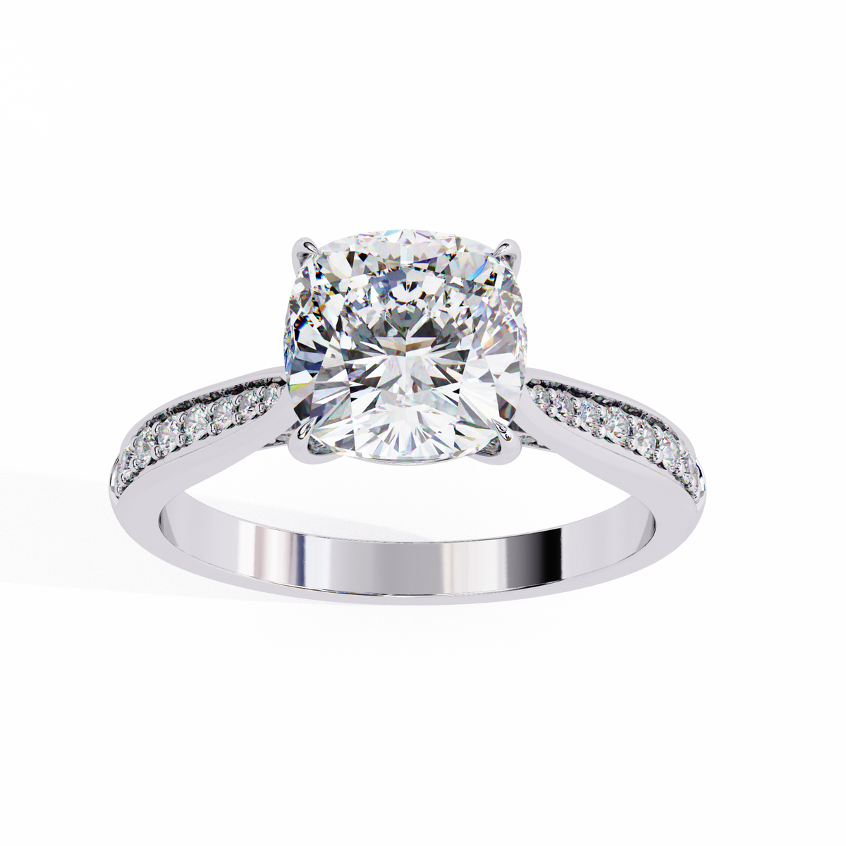 Reverra 14K Cushion Diamond Engagement Ring, CTTW-1.96