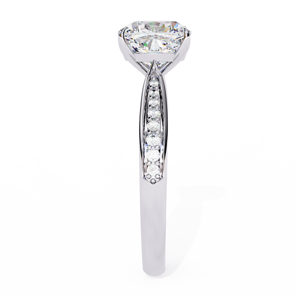 Reverra 14K Gold Cushion & Round Lab Grown Diamond Engagement Ring for Women, CTTW-1.96