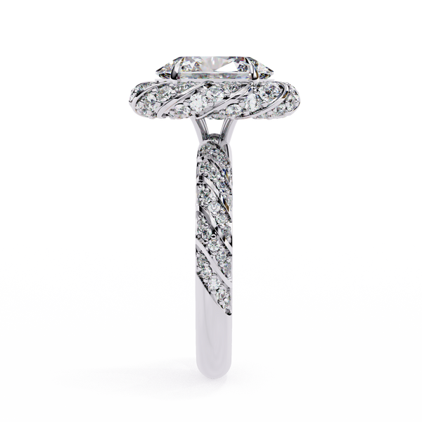 Reverra 14K Gold Oval & Round Lab Grown Diamond Halo Engagement Ring for Women, CTTW-3.21