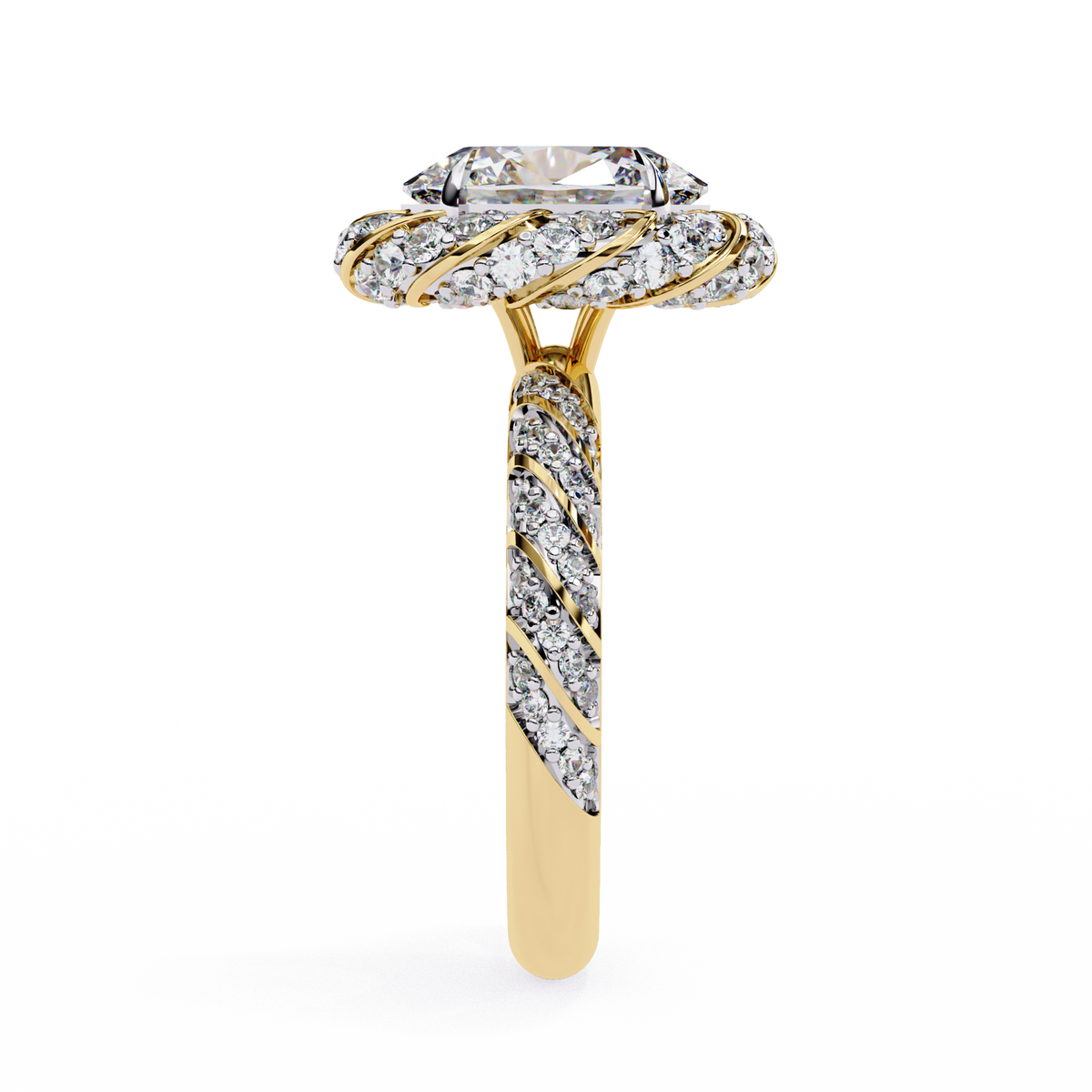 Reverra 14K Oval Diamond Halo Engagement Ring, CTTW-3.21