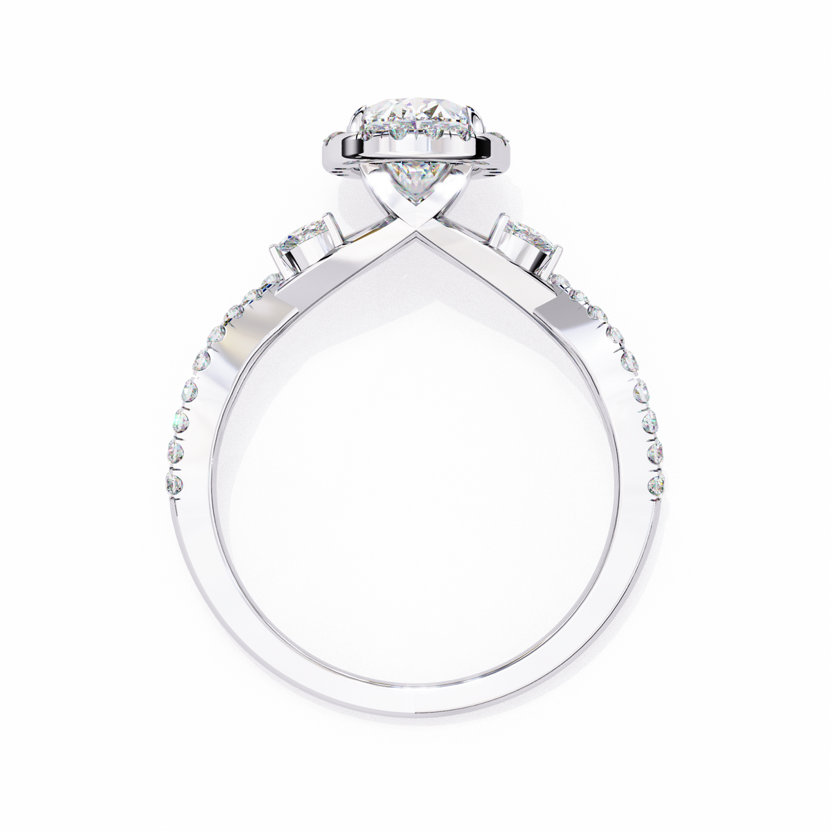 Reverra 14K Oval Diamond Halo Engagement Ring, CTTW-1