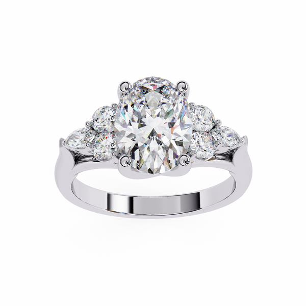 Reverra 14K Gold Oval, Marquise & Round Lab Grown Diamond Engagement Ring for Women, CTTW-2.51