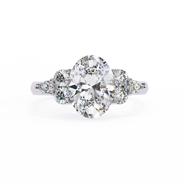 Reverra 14K Gold Oval, Marquise & Round Lab Grown Diamond Engagement Ring for Women, CTTW-2.51