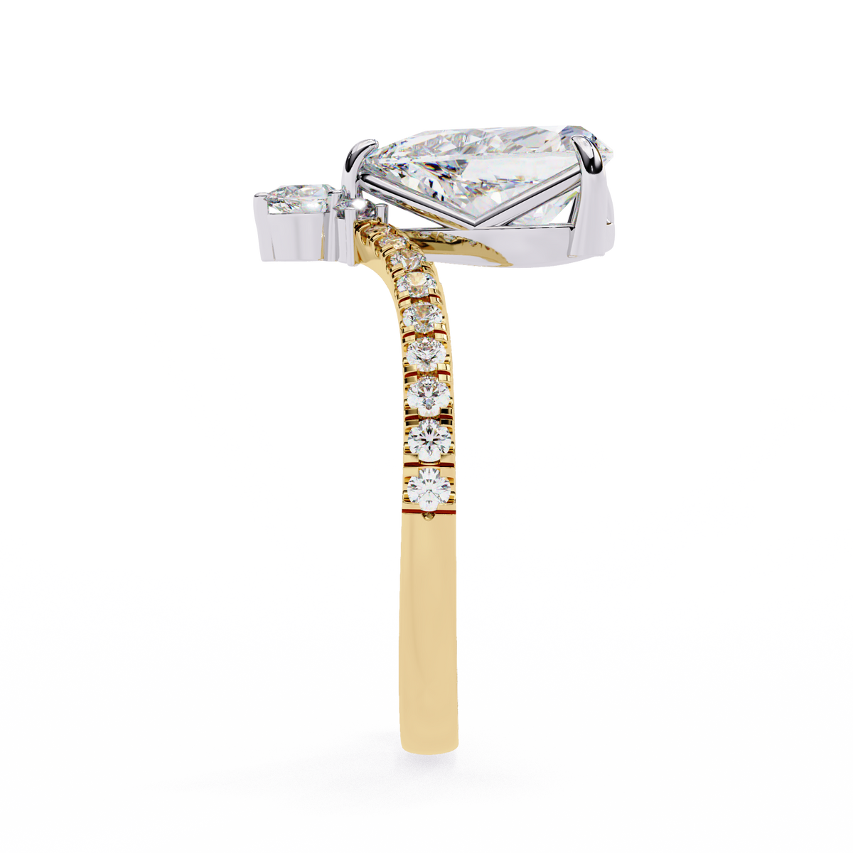 Reverra 14K Pear Diamond Halo Engagement Ring, CTTW-1.72