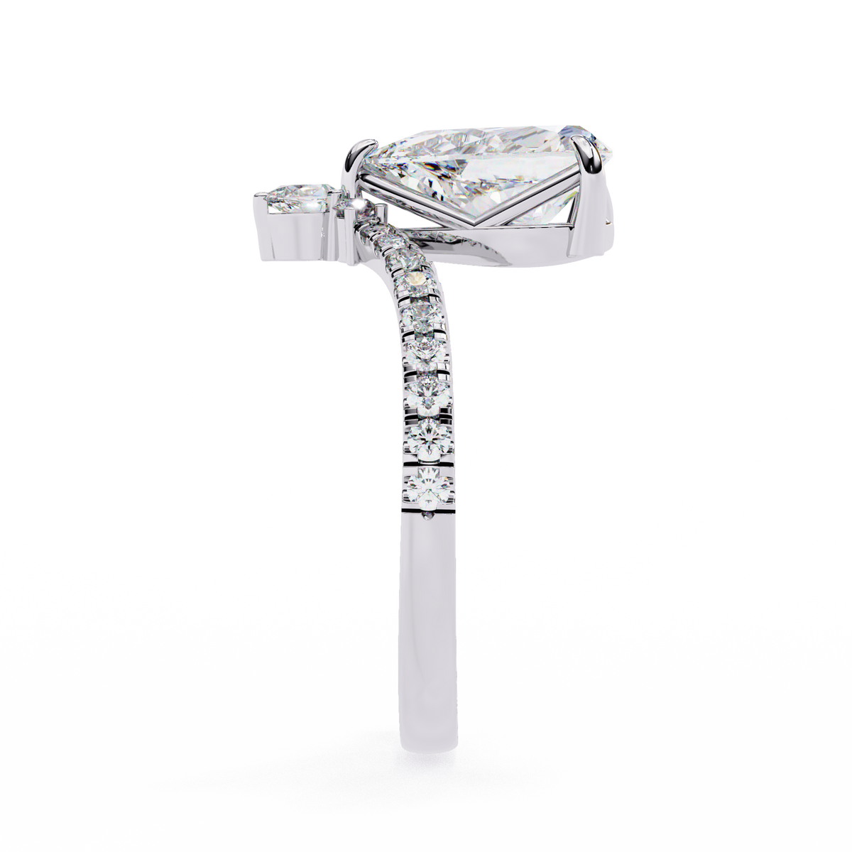 Reverra 14K Pear Diamond Halo Engagement Ring, CTTW-1.72